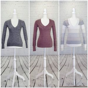 Express Long-Sleeved V-Neck Sweater Bundle